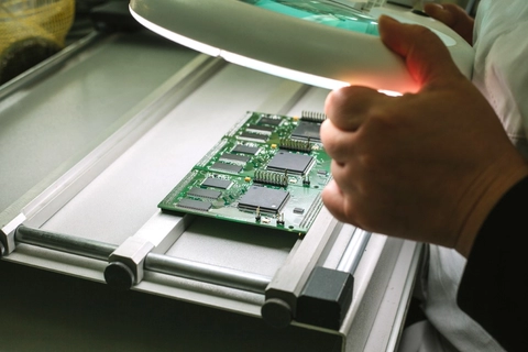 PCB being inspected