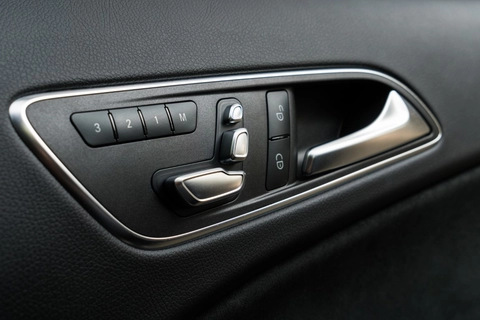 car interior Focus on door handle