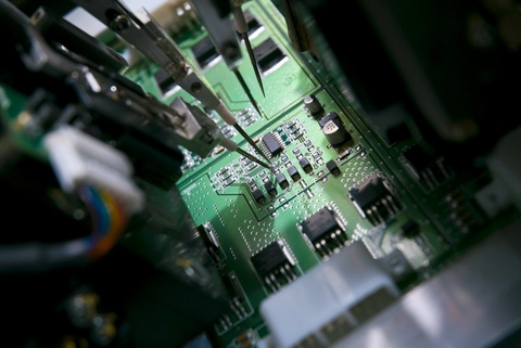 PCB manufacturing in operation