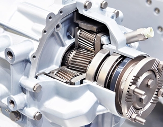 Car gearbox with cutaway Car gearbox with cutaway